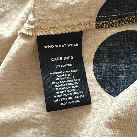 Who what where tan and black polkadot button front shirt dress sleeveless - Picture 7 of 7